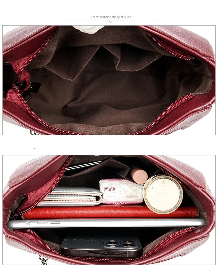 Women Embroidery Tote Bag High Quality Leather Ladies Handbag