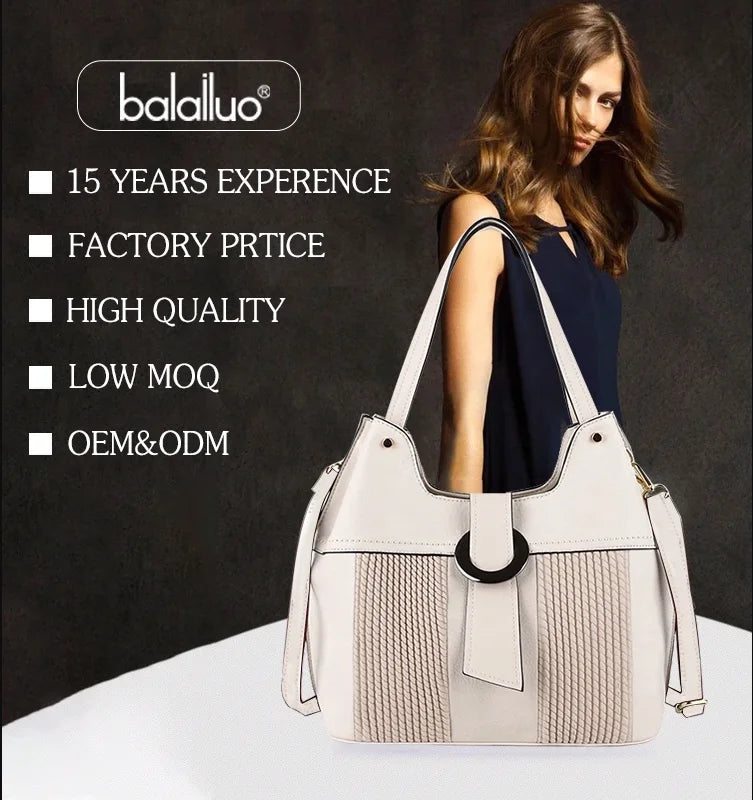 Women Embroidery Tote Bag High Quality Leather Ladies Handbag