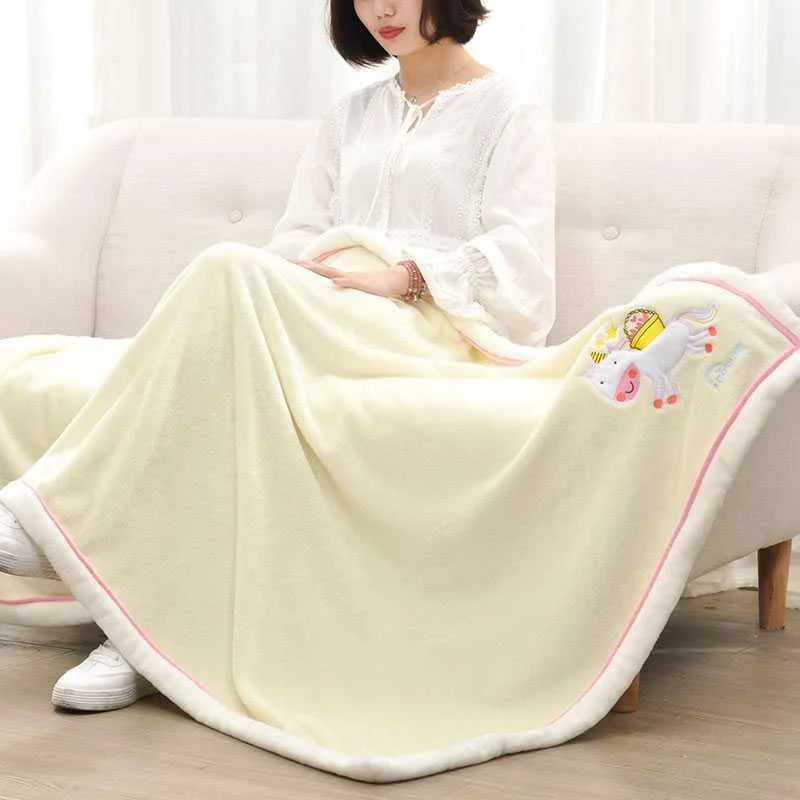 Baby Blankets Newborn Lovely Embroidery Flannel Baby Blanket Baby Boys Girls Swaddle Wrap Infant Stroller Cover Kids Blankets