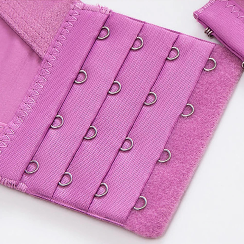 Women Comfortable Plus Size Large Bust Wire Free Embroidery Bra Side Gather and Breathable Perfect Fit and Support Bras