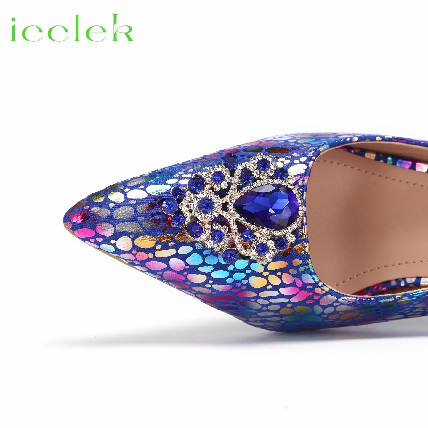 2024 High Quality New Mixed Color Pointed Toe Royal Blue Ladies Shoes Matching Bag Set For Women Wedding Party