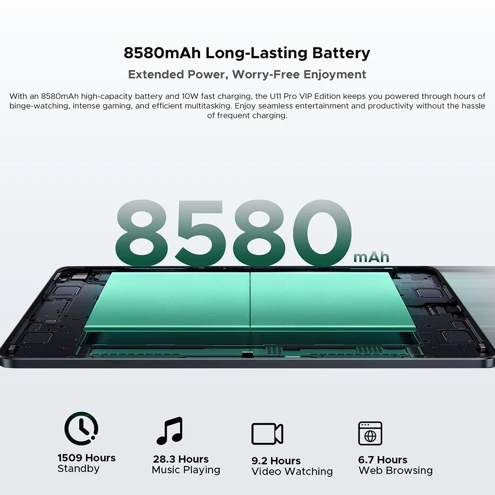 Global Version DOOGEE U11 Pro Android 15 Tablet 30GB(6+24) 256GB 11" HD 90Hz Display 8580mAh Battery Unisoc T7200 Widevine L1