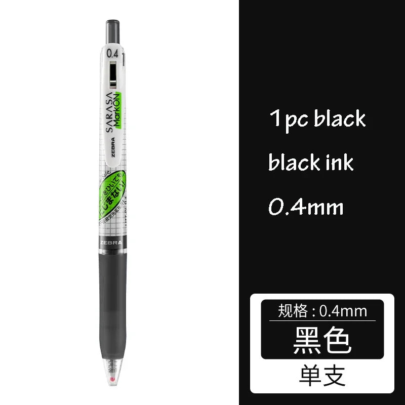 Zebra SARASA MARK ON Gel Pens Retractable No Smearing Quick-Drying Grid Body 0.4/0.5mm Japanese Pen Stationery School Supplies