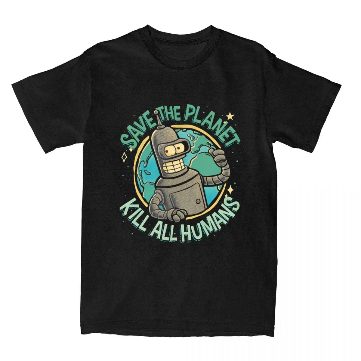 Fashion Futuramas Save Thr Planet T Shirt Unisex Round Neck Short Sleeve Top Tee 100%Cotton Summer Tops