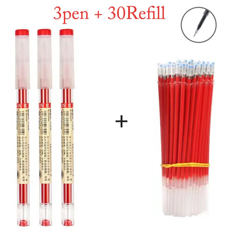 Japan Fine Point Pen 0.35mm Black Blue Red Ink Gel Pen Ballpoint Pen School Office Student Writing Stationery Supply