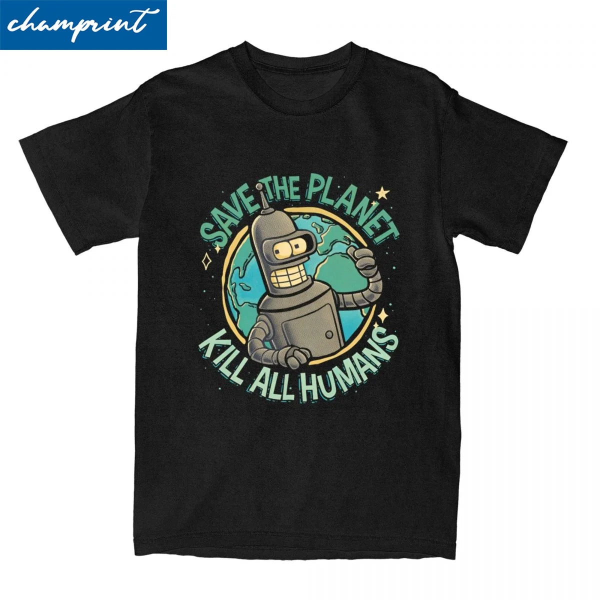 Fashion Futuramas Save Thr Planet T Shirt Unisex Round Neck Short Sleeve Top Tee 100%Cotton Summer Tops
