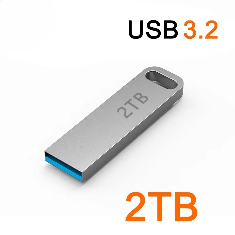 New 2TB Flash Drive USB 3.2 Super High Speed Transfer Metal Mini U Disk Pen Drive Type C Memory Waterproof Disk SSD U Drive