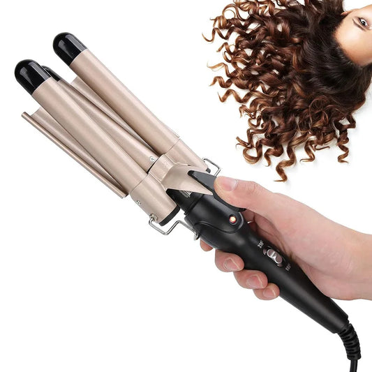 Hair Curler Tourmaline Ceramic 3 Barrel Hair Curling Iron Electric Curl Hair Machine Triple Barrel Hair Curler Hair Styling Tool