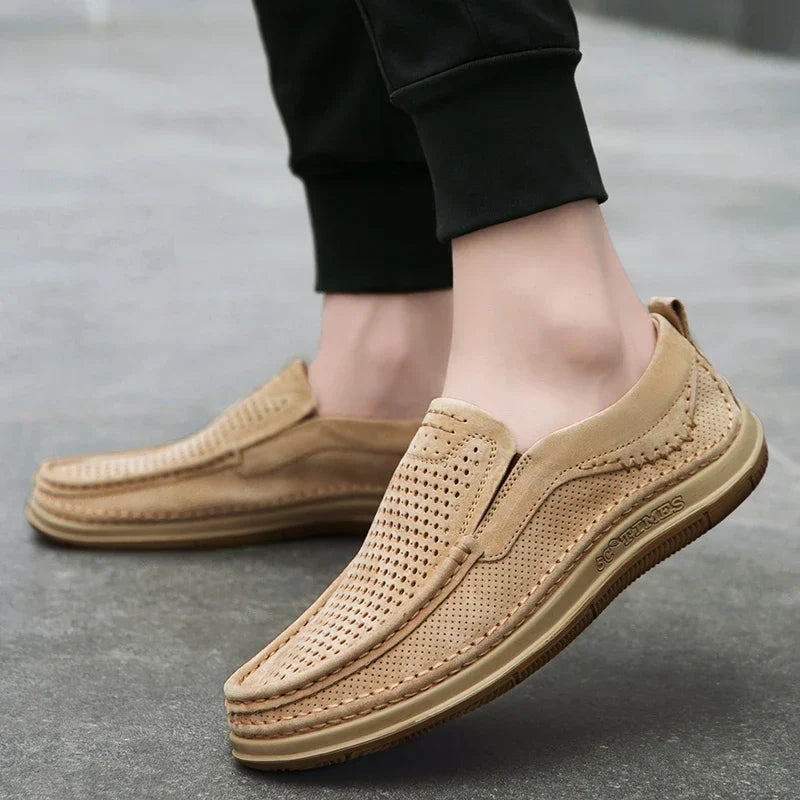 Men Loafers Summer Breathable Soft Luxury Brand