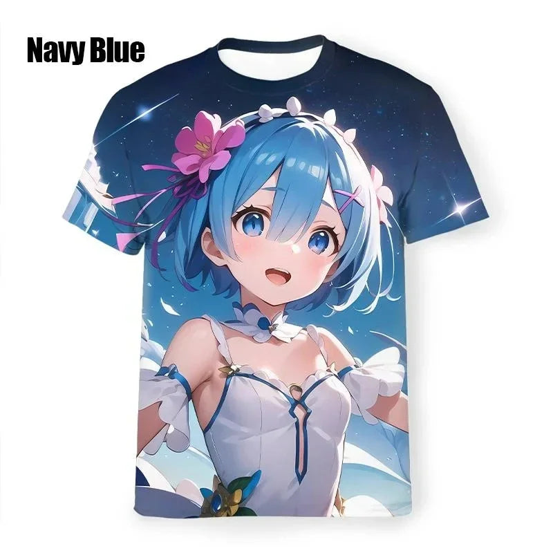 New Anime Re:zero  3D Printed T-Shirt Men Women Cosplay  Short Sleeve Cute Fashion Kawaii  T-Shirt Harajuku Clothes