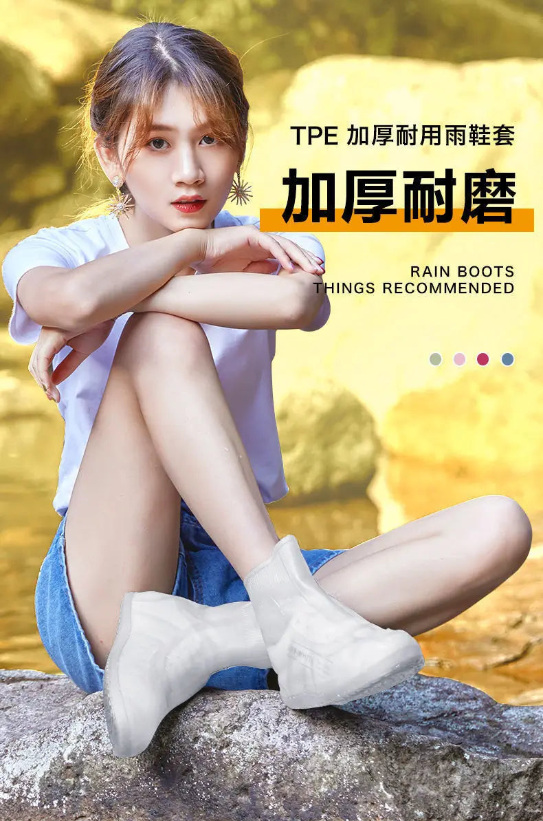 Waterproof Shoe Covers Silicone Anti-Slip Rain Boots Unisex Sneakers Protector For Outdoor Rainy Day Protectors Shoes Cover