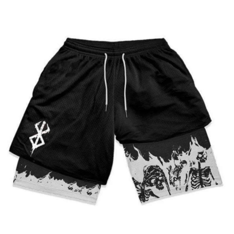 2023 Summer Leisure Fashion Men's Popular Printed Double Layer Shorts