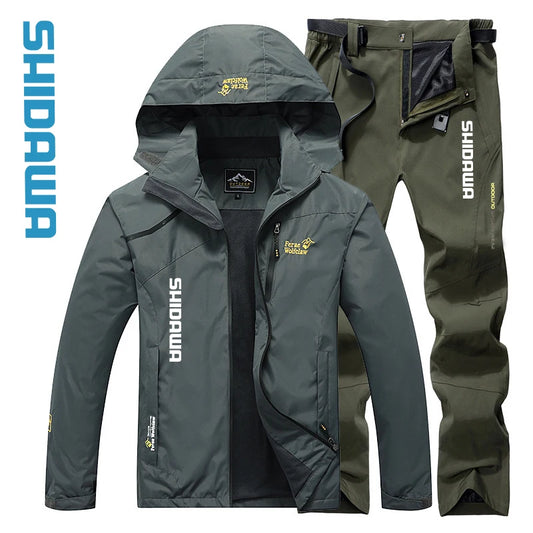 New Spring Autumn Windproof Waterproof Fishing Suits Men's Thin Hooded Camping Jacket Quick Drying Breathable Fishing Clothes