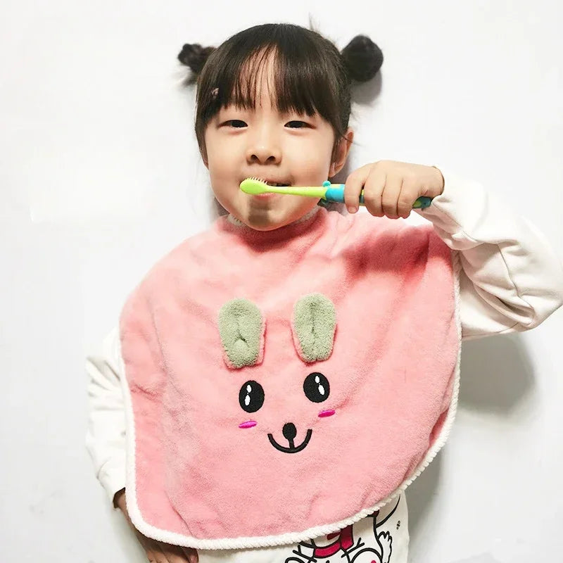Baby Bibs for Children Washing Face Towel Soft Salive Towel Boys Girls Learning Brushing Teeth Towel for 3-8 Years Kids