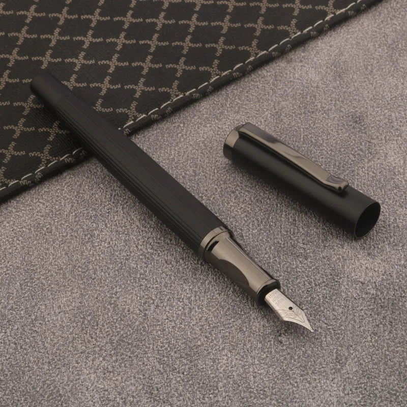 1pc metal fountain pen black Gun gray Roman Column Student Stationery Office Supplies