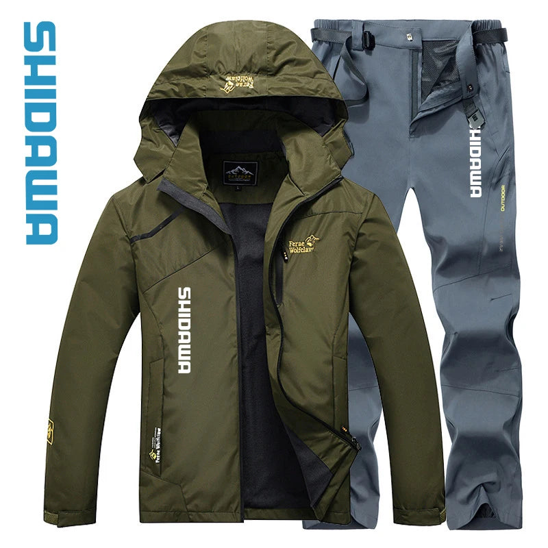 New Spring Autumn Windproof Waterproof Fishing Suits Men's Thin Hooded Camping Jacket Quick Drying Breathable Fishing Clothes