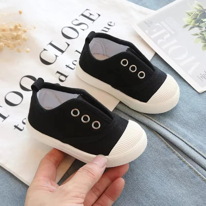 New Children's Low Cut Canvas Shoes Breathable Boys' Cloth Shoes Fashion Girls' Casual Shoes Colored Biscuit Shoes