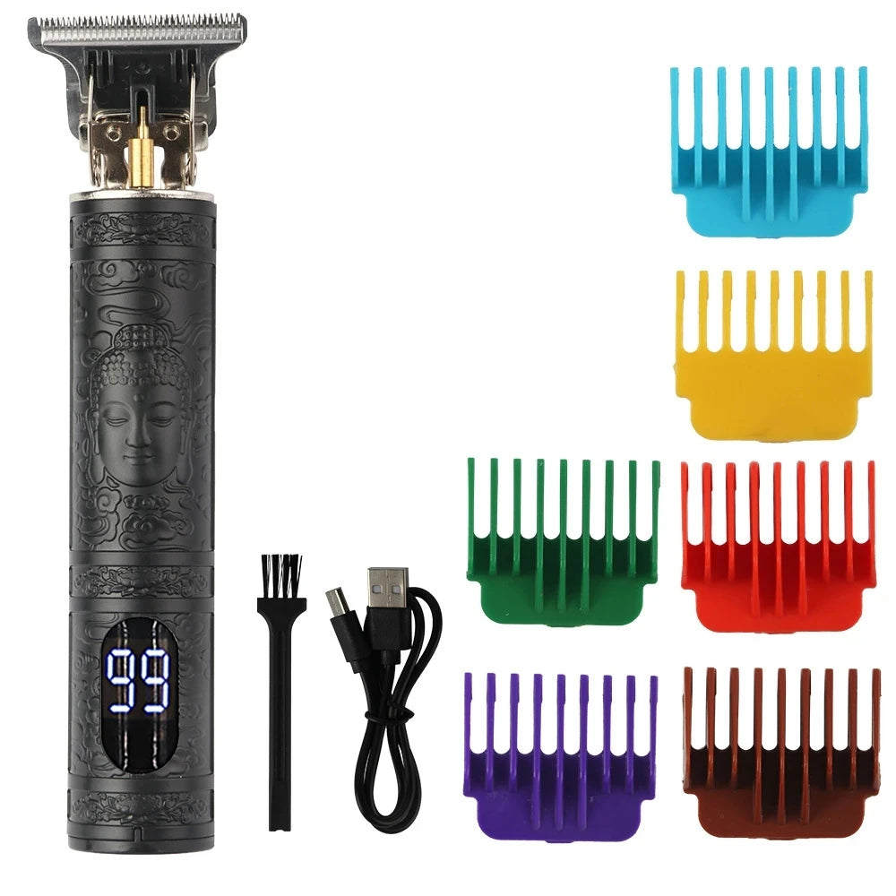 T9 LCD Electric Hairdresser Oil Shaving Head Electric Pusher Carving Electric