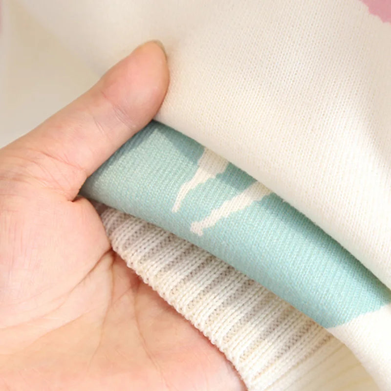 Girls' Sweater Thickened Autumn/Winter New Fashionable Versatile Children's Knitted Sweater Girls' Top Sweet and Cute