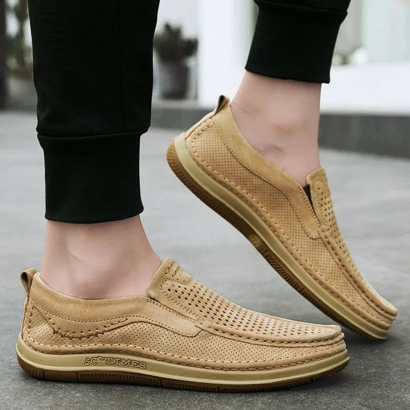 Men Loafers Summer Breathable Soft Luxury Brand