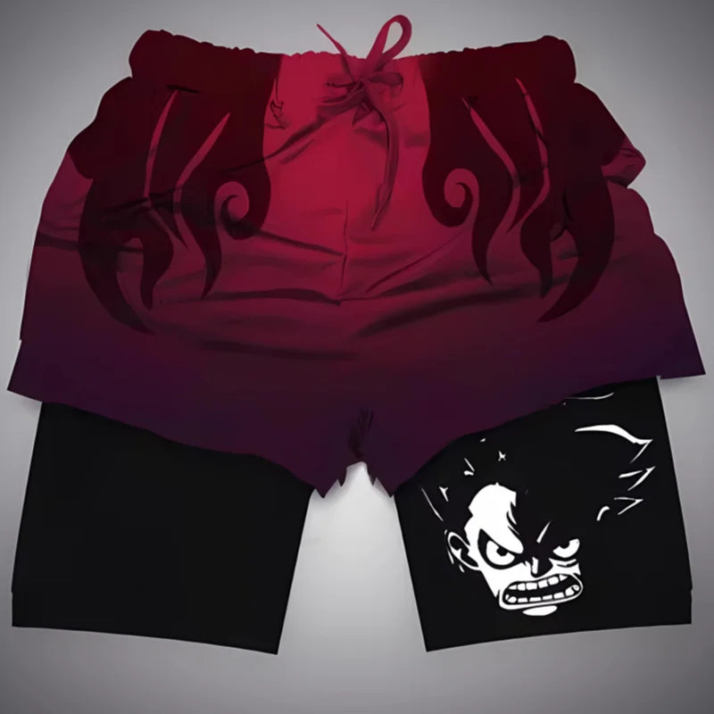 2023 Summer Leisure Fashion Men's Popular Printed Double Layer Shorts