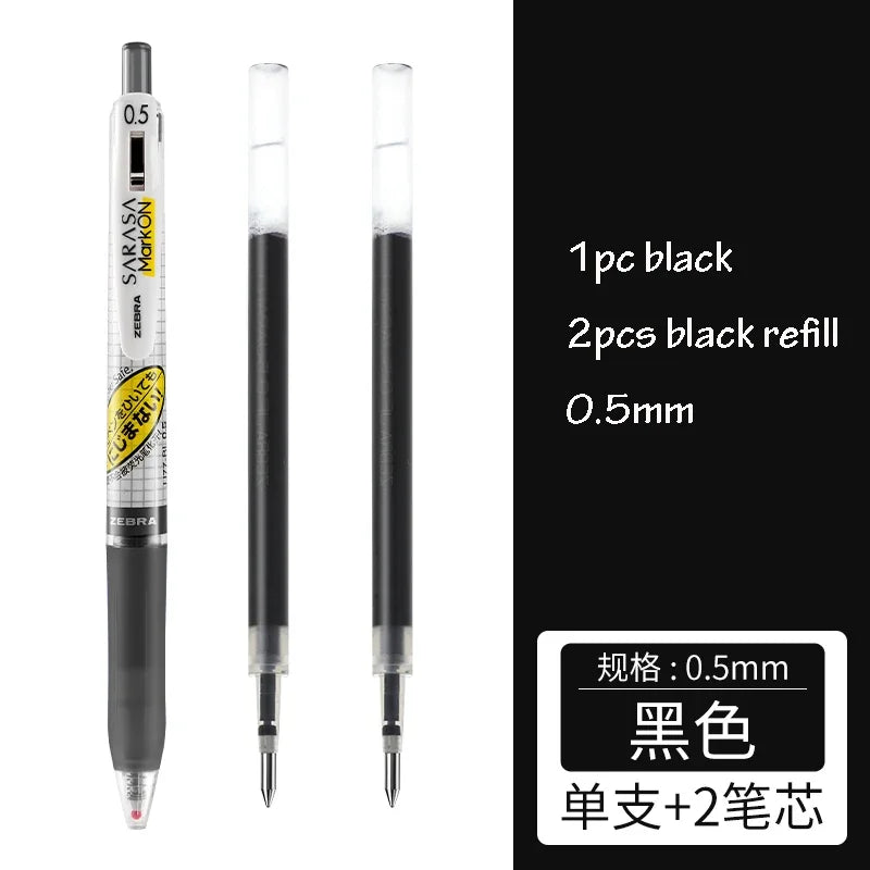 Zebra SARASA MARK ON Gel Pens Retractable No Smearing Quick-Drying Grid Body 0.4/0.5mm Japanese Pen Stationery School Supplies