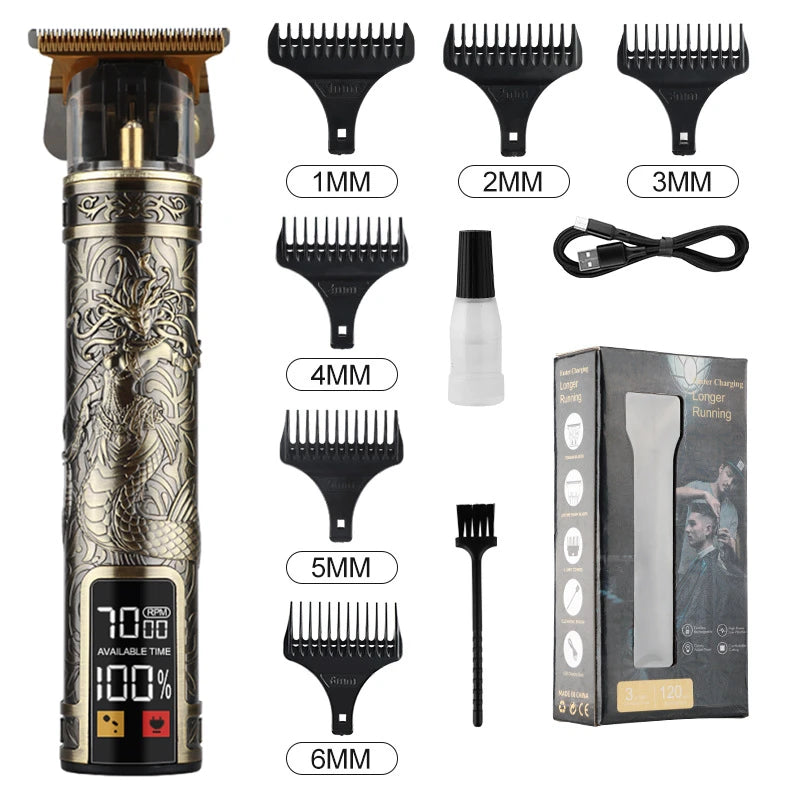 T9 LCD Electric Hairdresser Oil Shaving Head Electric Pusher Carving Electric