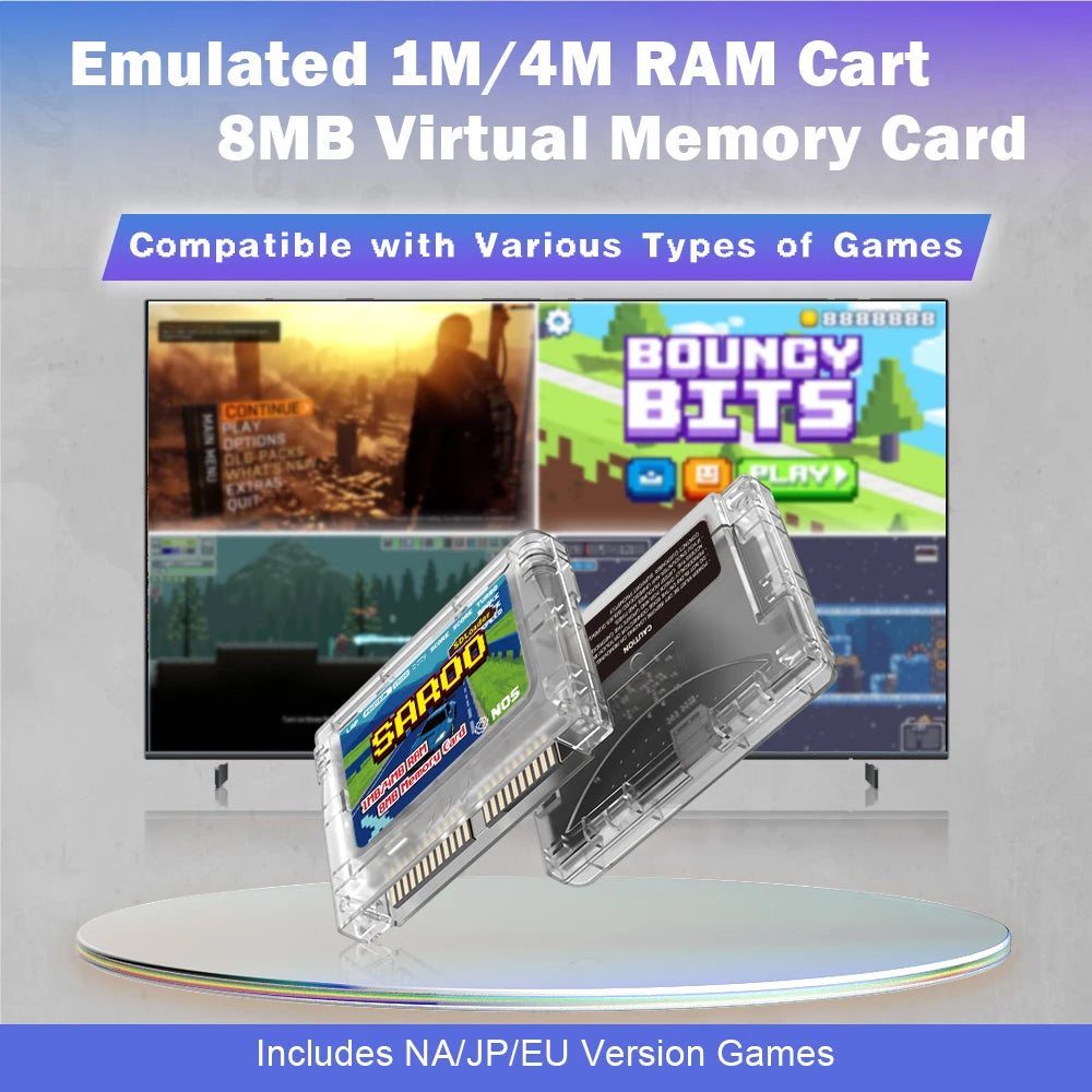SEGA SATURN SAROO All-in-One ODE SD Card Loader 1MB/4MB RAM Expansion 8MB Memory Card Flash Cartridge Cart for SS Console