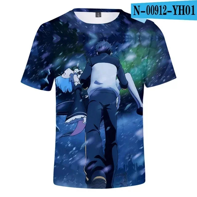 New Anime Re:zero  3D Printed T-Shirt Men Women Cosplay  Short Sleeve Cute Fashion Kawaii  T-Shirt Harajuku Clothes