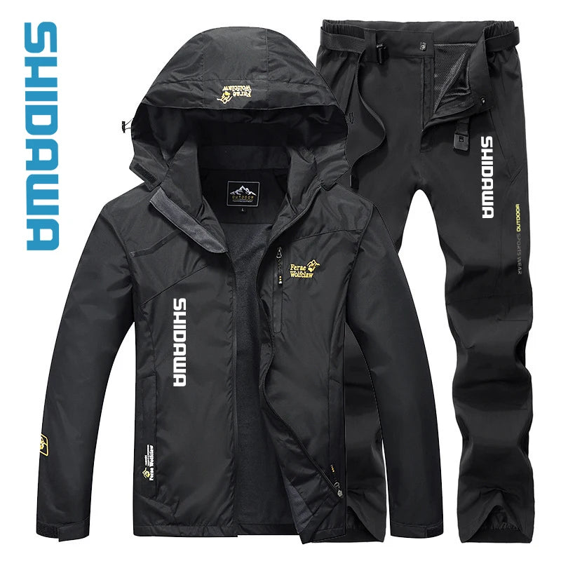 New Spring Autumn Windproof Waterproof Fishing Suits Men's Thin Hooded Camping Jacket Quick Drying Breathable Fishing Clothes