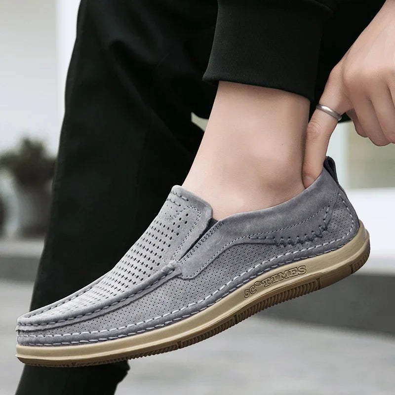 Men Loafers Summer Breathable Soft Luxury Brand