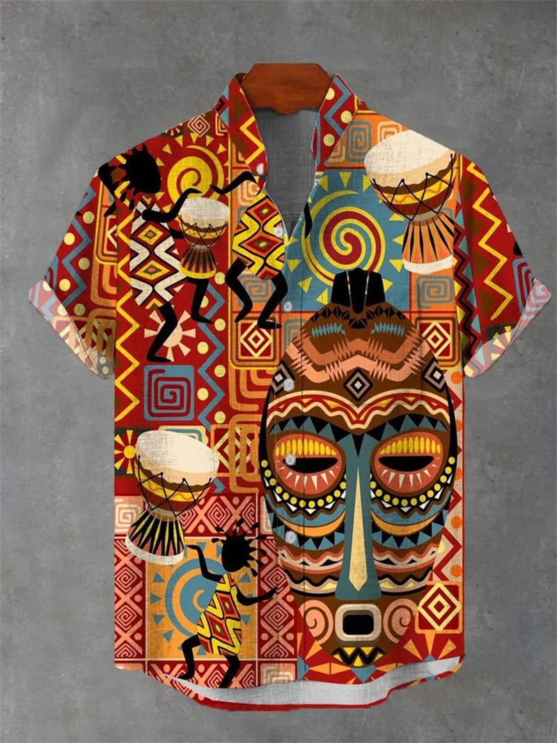 2025 Fashion Carnival 3D Printing Men's Shirt Men's Short Sleeve Shirt Casual Shirt Holiday Top Camisas De Vestir Para Hombre