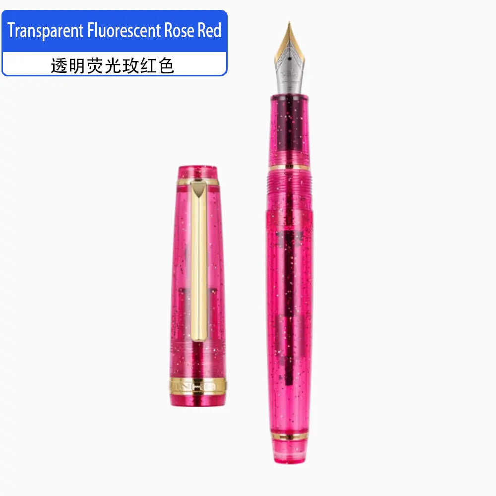 Jinhao 82 Gold Clip Series Luxury Resin Metal EF/F/M/Curved Nib Fountain Pen Rotation Opening Ink Pens School Office Supplies