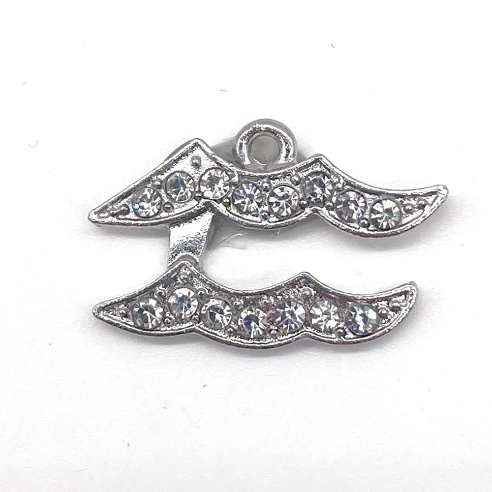 the Zodiac Metal Bling Rhinestone Shiny Silvery Shoe Charms for Clogs Sandals Decoration Shoe Buckle for Girls Gif