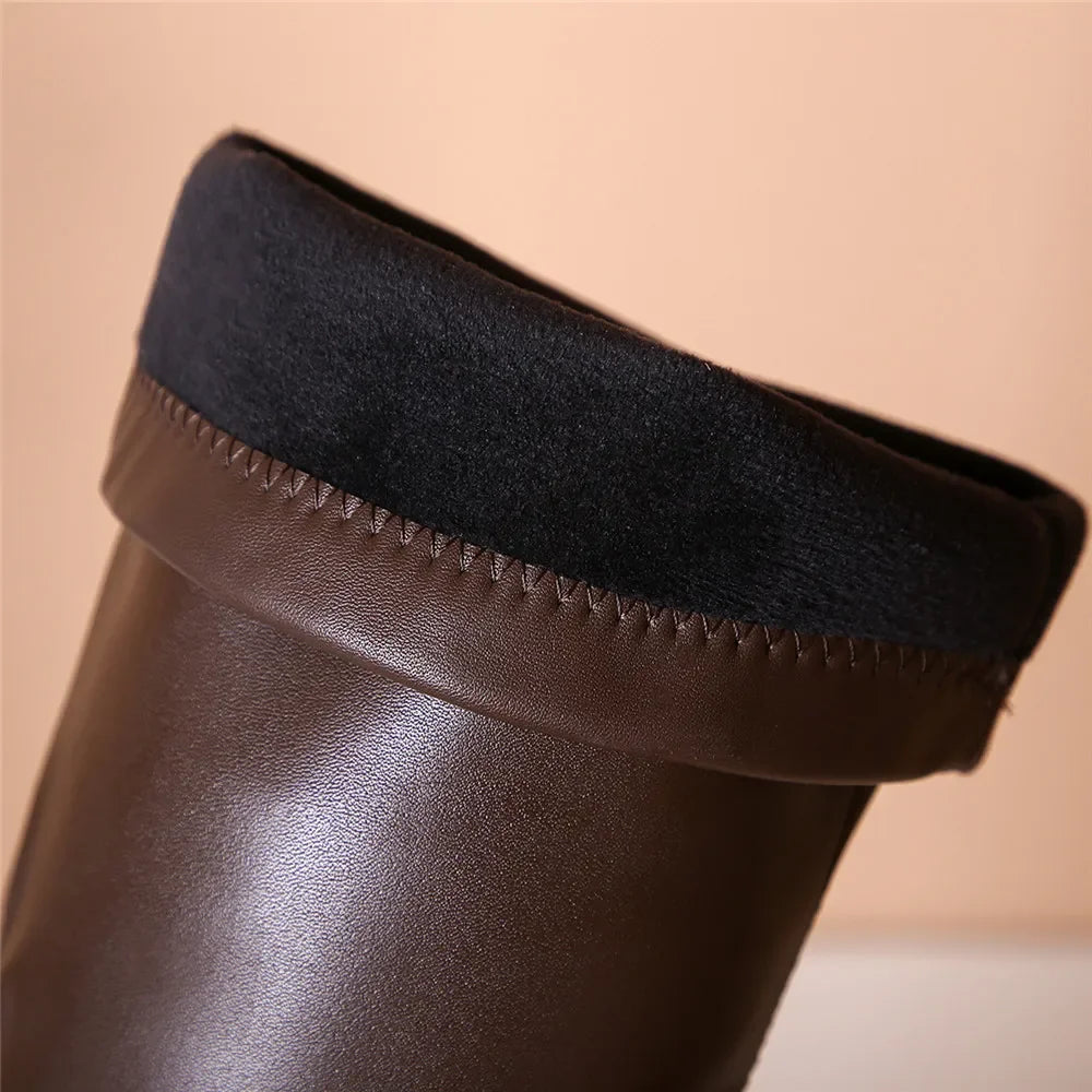 2025 Sexy Thigh High Boots Platform WinterWomen Shoes Stretch Over the Knee Boots High Heels Brown White Black Long Boots 32-43