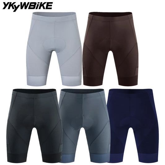 YKYWBIKE Men's Cycling Shorts Summer Pro Team Road Bike Shorts Bicycle Bottom 2 Pockets Riding Clothing MTB 3D Padded