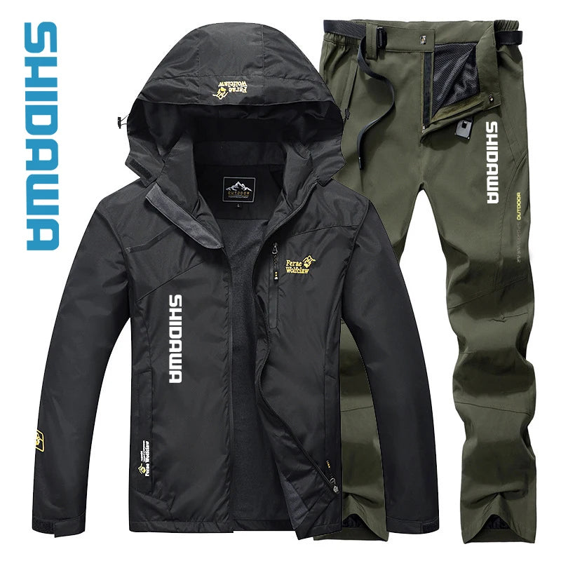 New Spring Autumn Windproof Waterproof Fishing Suits Men's Thin Hooded Camping Jacket Quick Drying Breathable Fishing Clothes