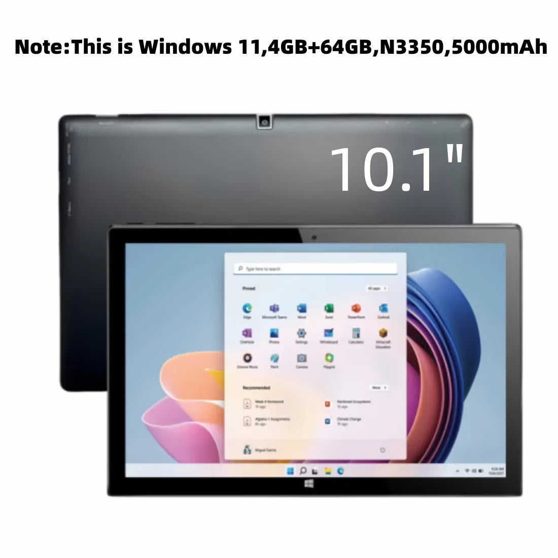 4GB DDR3 RAM 32GB/64GB ROM 10.1 INCH Windows 10/ Windows 11 Tablet 64Bit Z8350/N3350 CPU 1920*1200 IPS Screen HDMI Port USB 3.0
