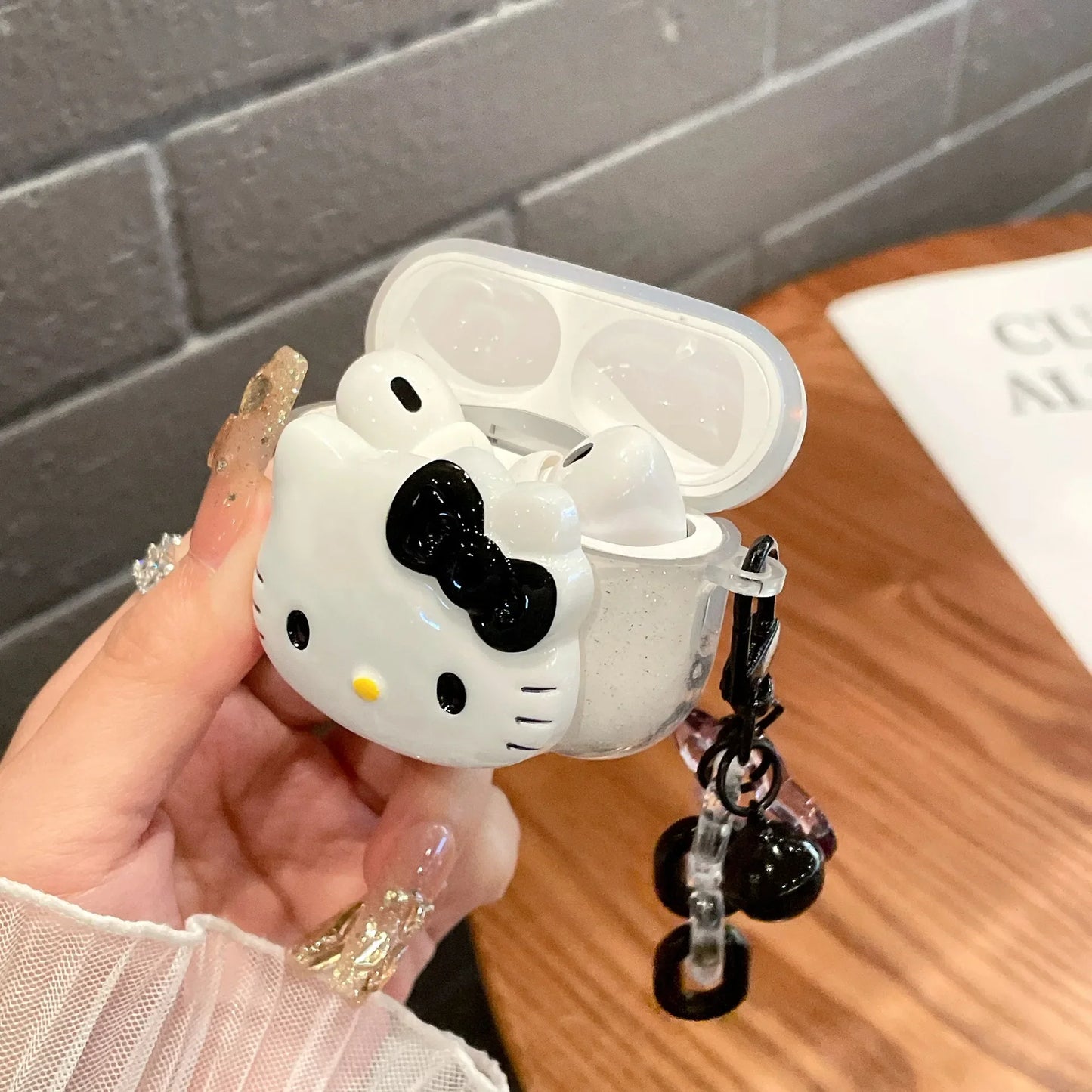 New Cute Pink Hello KT Cat Cover for AirPods 4 Cartoon Earphone Case for Airpods Pro2 Pro 3 2 1 Protective Cover with Keychain