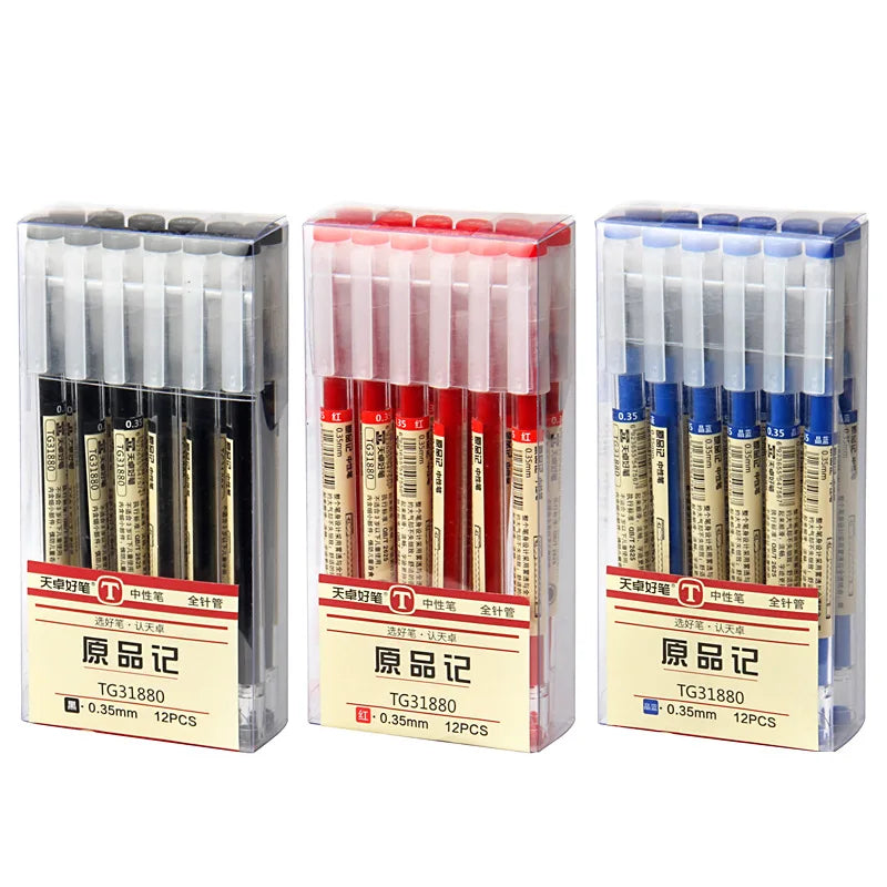 Japan Fine Point Pen 0.35mm Black Blue Red Ink Gel Pen Ballpoint Pen School Office Student Writing Stationery Supply