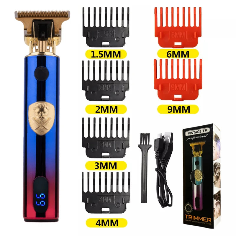 T9 LCD Electric Hairdresser Oil Shaving Head Electric Pusher Carving Electric