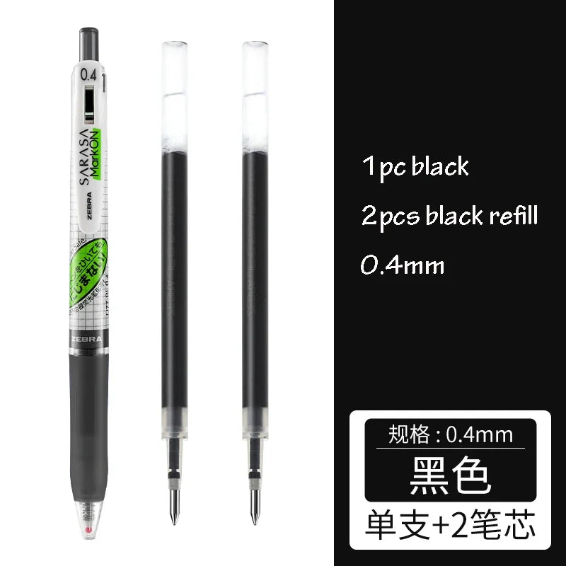 Zebra SARASA MARK ON Gel Pens Retractable No Smearing Quick-Drying Grid Body 0.4/0.5mm Japanese Pen Stationery School Supplies