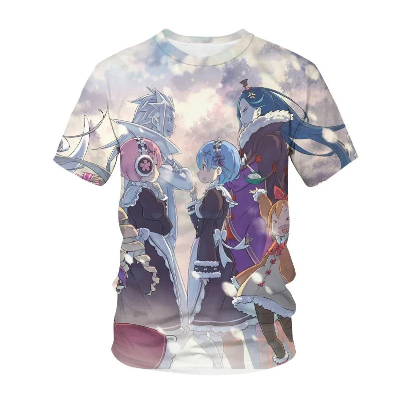 New Anime Re:zero  3D Printed T-Shirt Men Women Cosplay  Short Sleeve Cute Fashion Kawaii  T-Shirt Harajuku Clothes
