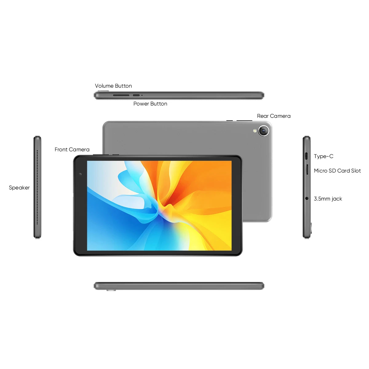 N-one 8 Inch 12GB RAM Android 14 Tablet Computer with Octa-core, Newest Tablet Support 5G WiFi