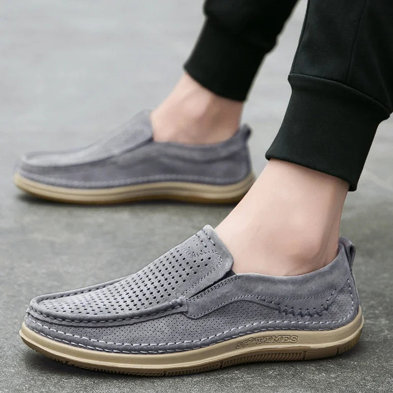 Men Loafers Summer Breathable Soft Luxury Brand
