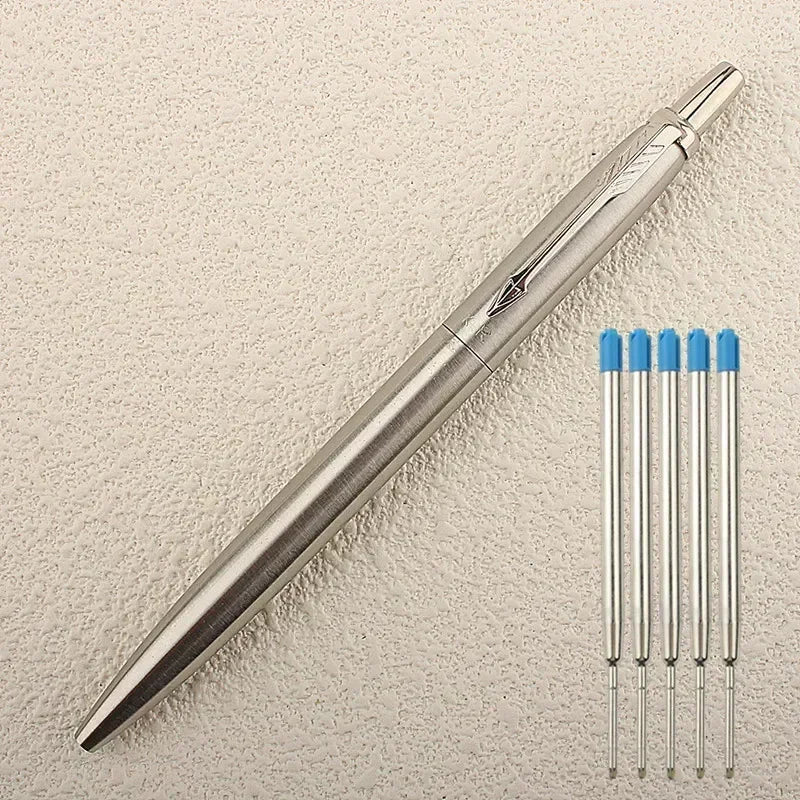 9 Colors Metal Ballpoint Pens Automatic Ball Pen G2 RefillBlue Ink For School Office Stationery Supplies Writing 0.7mm