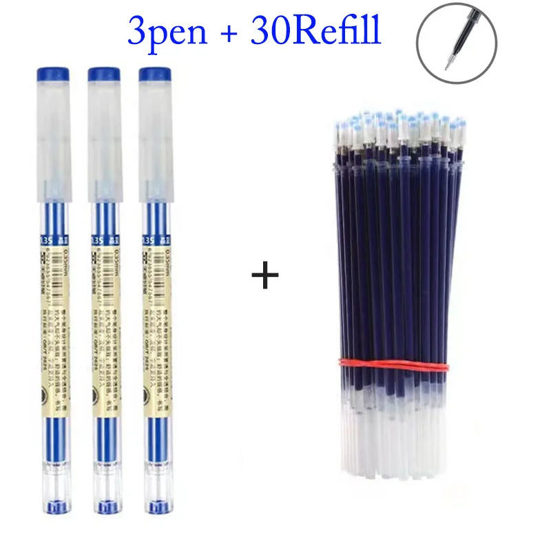 Japan Fine Point Pen 0.35mm Black Blue Red Ink Gel Pen Ballpoint Pen School Office Student Writing Stationery Supply