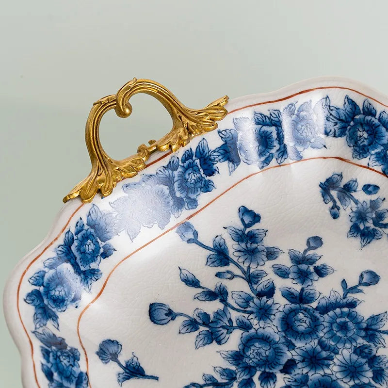 Kitchen Unique Plate Organizer Modern Design Aesthetic Plates Art Fashionable Bandeja Decorativa Centro De Mesa Home Accessories