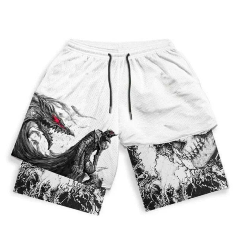 2023 Summer Leisure Fashion Men's Popular Printed Double Layer Shorts