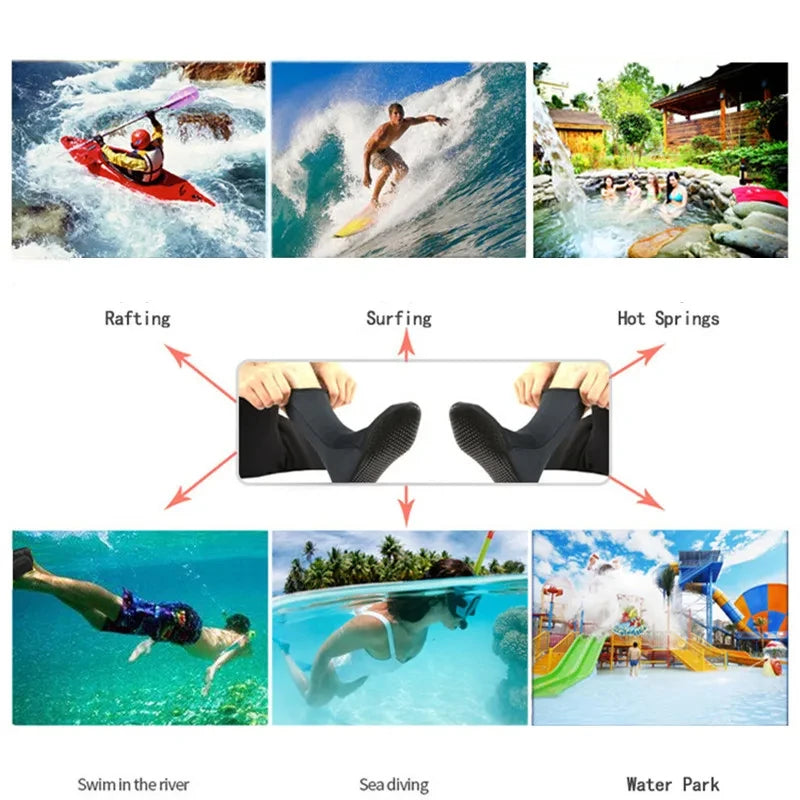 3mm Neoprene Diving Socks Shoes Water Boots Non-slip Beach Boots Wetsuit Shoes Warming Snorkeling Diving Surfing Socks For Adult